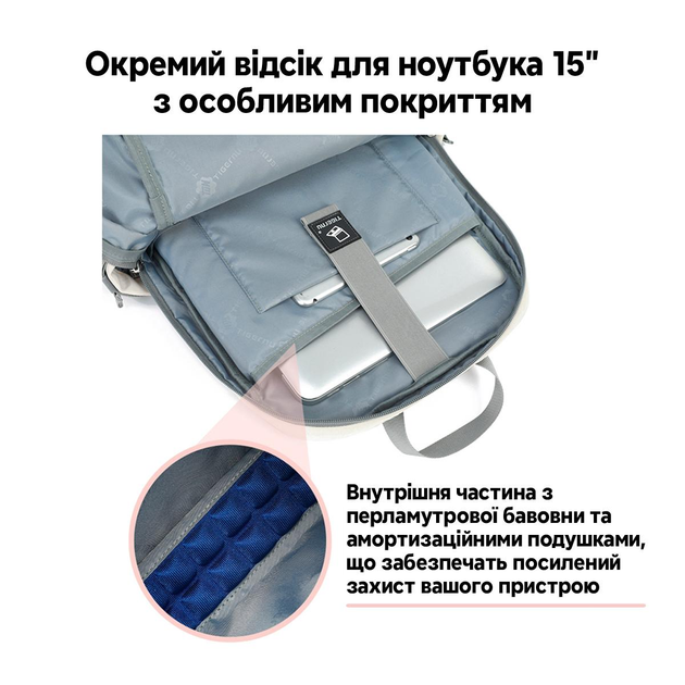 Рюкзак женский Tigernu T-B9511 14.7л 15'' (White) (17040)