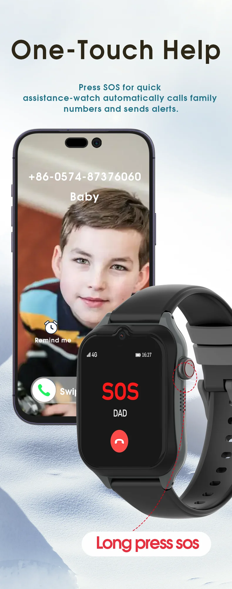 Смарт-часы детские Wonlex CT27 Original Часы-телефон с видеозвонком GPS и SIM-картой, геозабор (Blue) (19533)