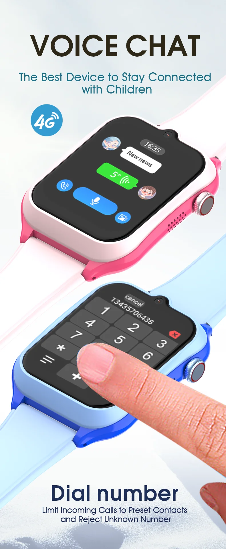 Смарт-часы детские Wonlex CT27 Original Часы-телефон с видеозвонком GPS и SIM-картой, геозабор (Blue) (19533)