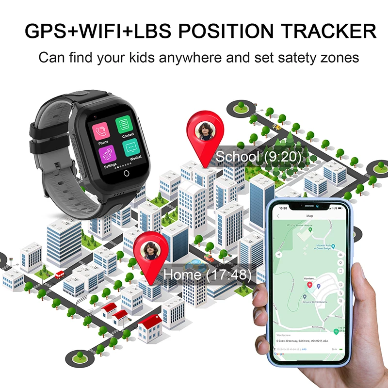 Смарт часы-телефон детские Wonlex KT24S 4G камера прослушка геозона WI-FI GPS SIM Original (Blue) (17000)