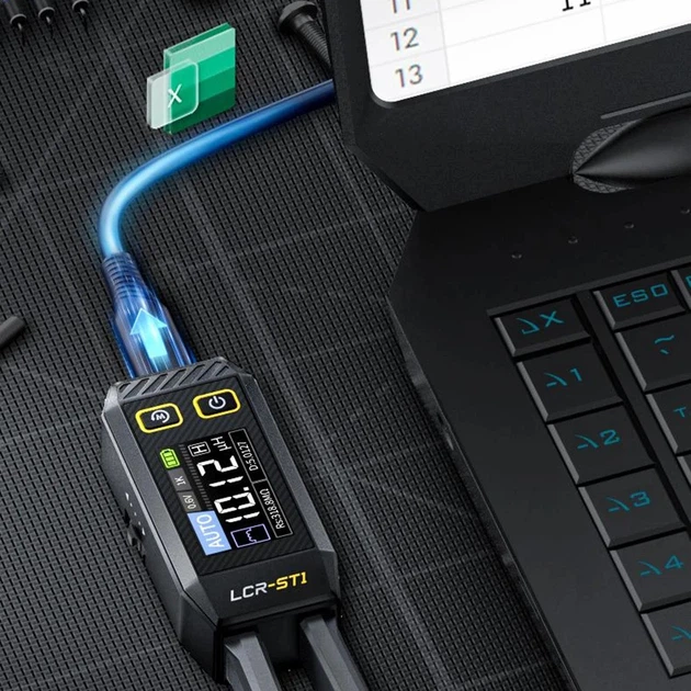 Умный цифровой пинцет-тестер Fnirsi LCR-ST1 измеритель сопротивления емкости и индуктивности (19168)